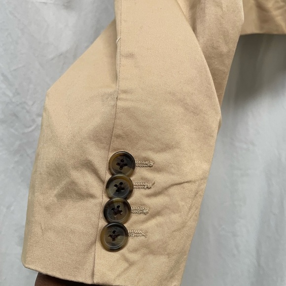 Cropped Beige Utility Blazer with Belted Hem - Picture 6 of 7